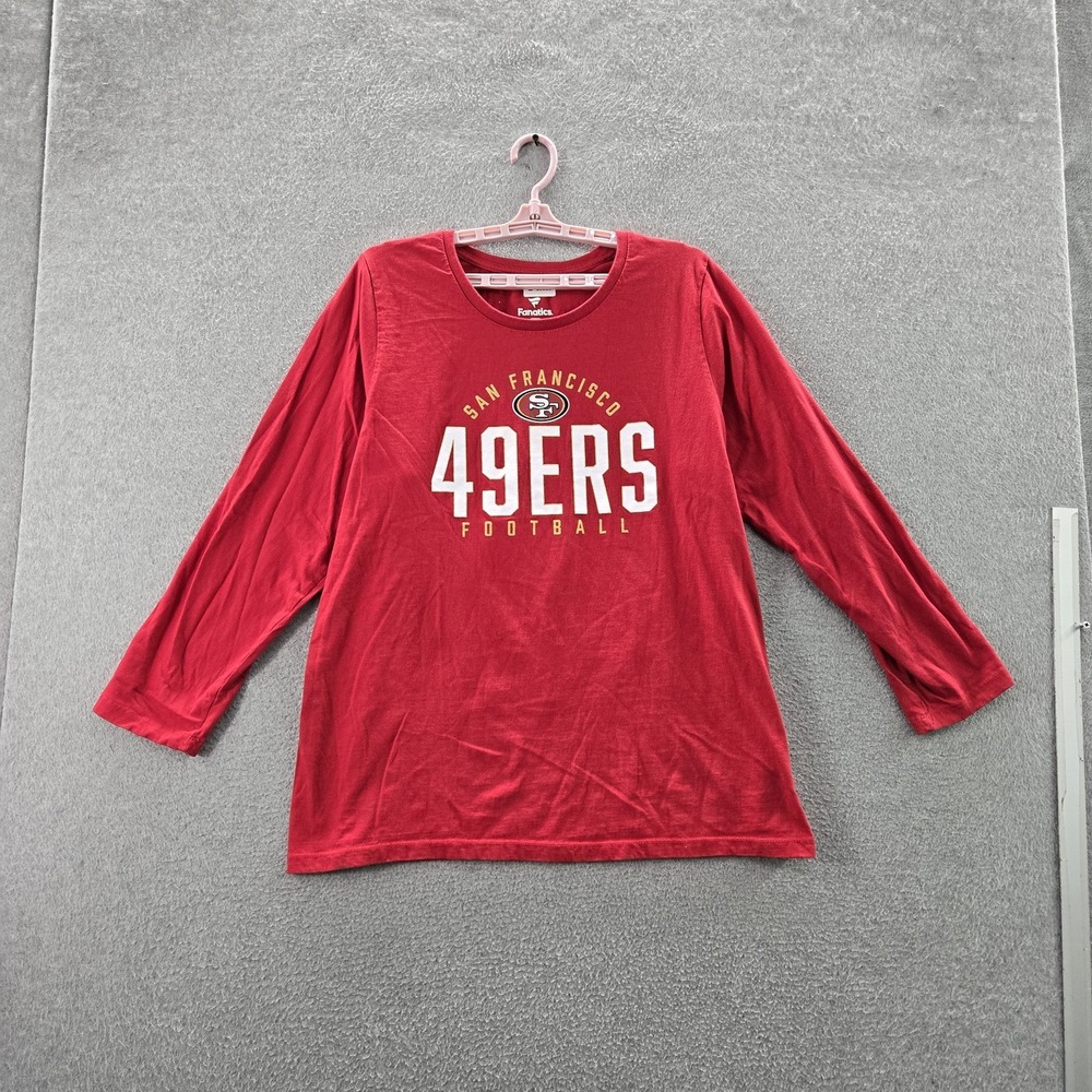 San Francisco 49ers Women Shirt 1X Red Fanatics Crew Neck Pullover